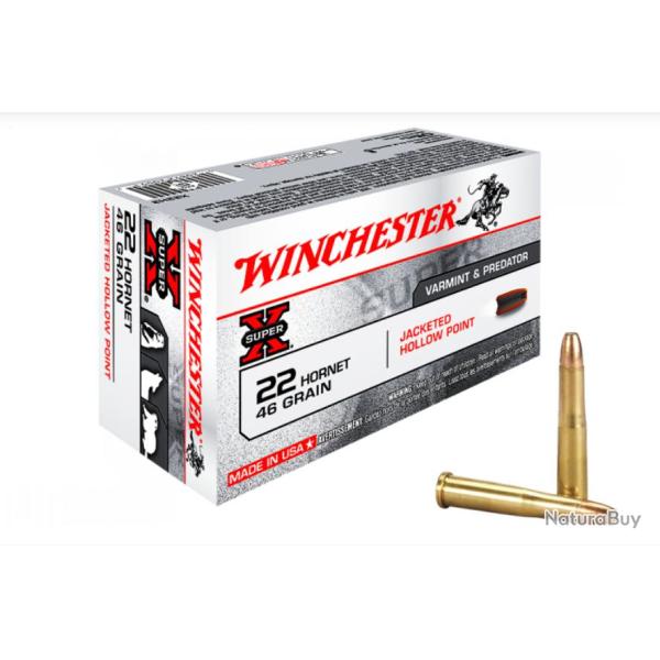 Cartouches WINCHESTER 22 HORNET HP 46grs - Boite de 50 unit�s