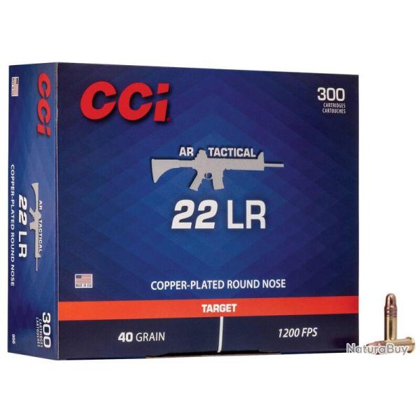 BOITE DE 300 CARTOUCHES CCI AR-TACTICAL CAL.22LR 40GR COPPER PLATED