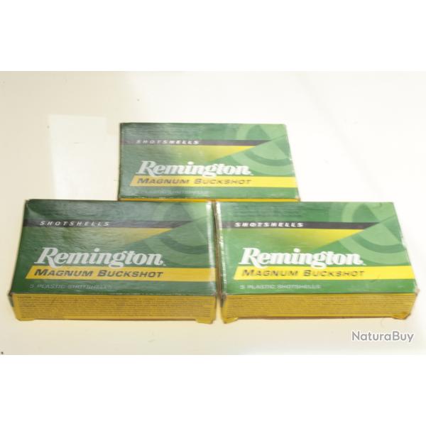 lot de 3 boites de 5 Cartouches Magnum Buckshot  REMINGTON