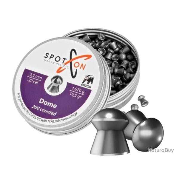 Plombs SPOTON DOME Cal. 5,50 mm. Bo�te de 200 pi�ces. de 1,07 g. ( 3 unit�s )