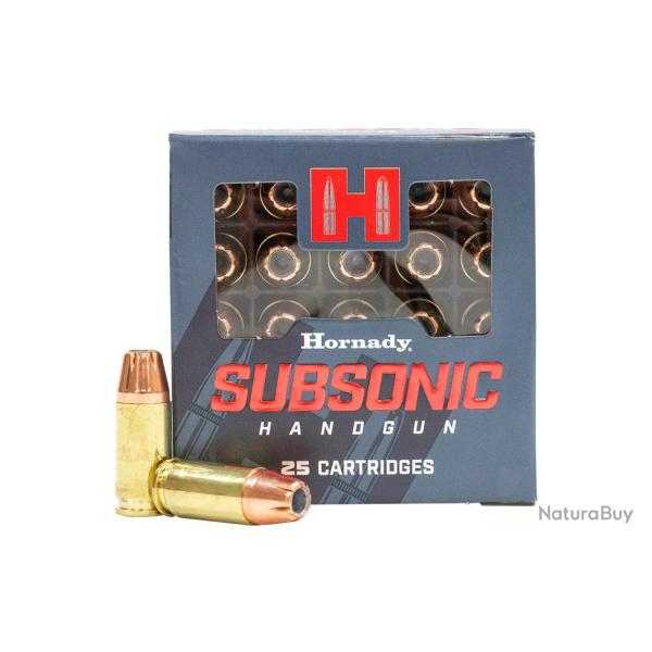 25 munitions HORDANY Subsonic Cal.9mm Luger 147gr XTP