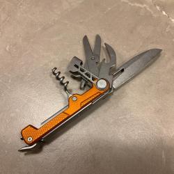 Couteau Gerber Armbar Cork Multi-Function Lame Ciseaux Tire Bouchons Manche Orange Acier 001