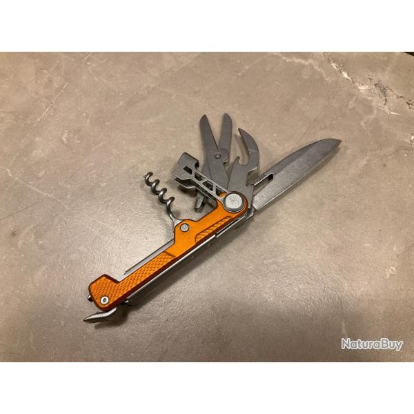 Couteau Gerber Armbar Cork Multi-Function Lame Ciseaux Tire Bouchons Manche Orange Acier 001