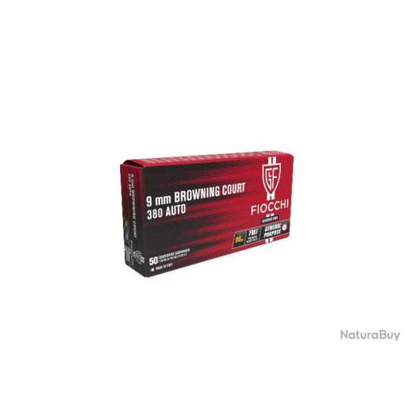 Munitions Fiocchi 9mm Browning court 380 Auto x50