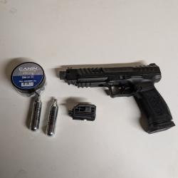 Pistolet d&eacute;fense 18 joules canik rival black calibre .50