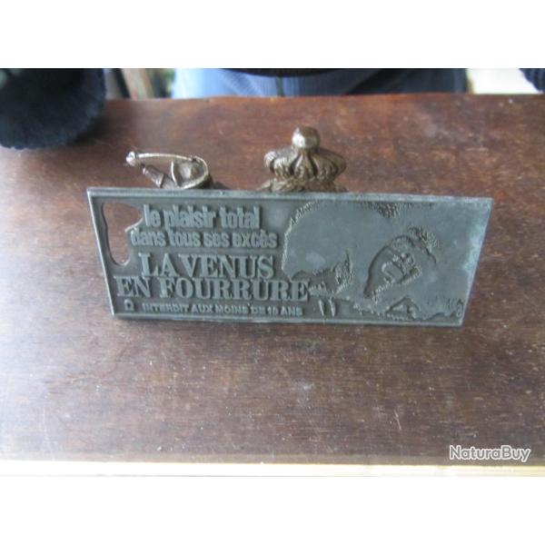 Plaque impression publicitaire film La V�nus en fourrure 1969