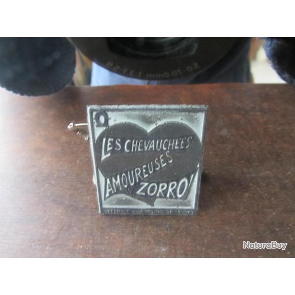 Plaque impression publicitaire film les chevauch�es amoureuses de Zorro 1972