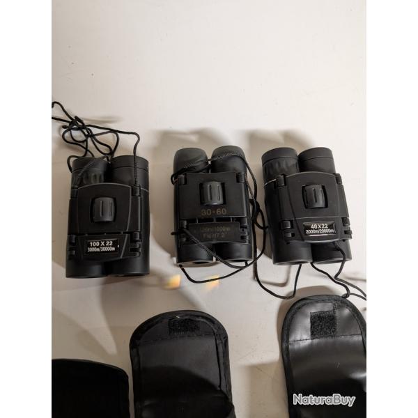 Lot 3 paires de jumelles