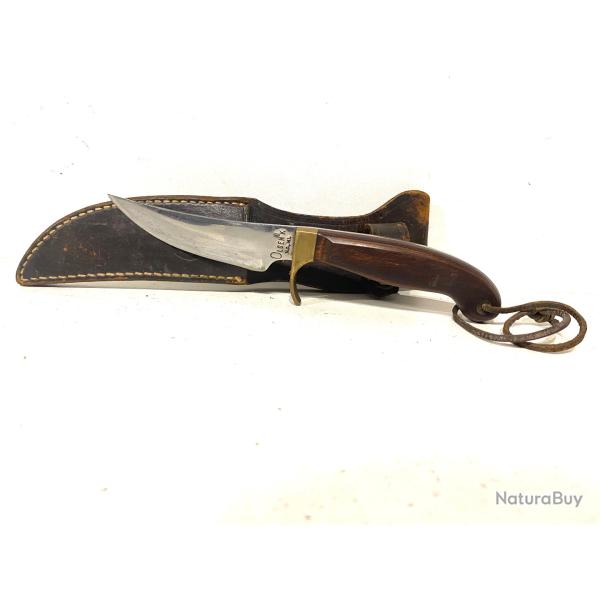 Ancien couteau poignard de collection OLSEN oK Howard City Michigan US ww2 1940/60