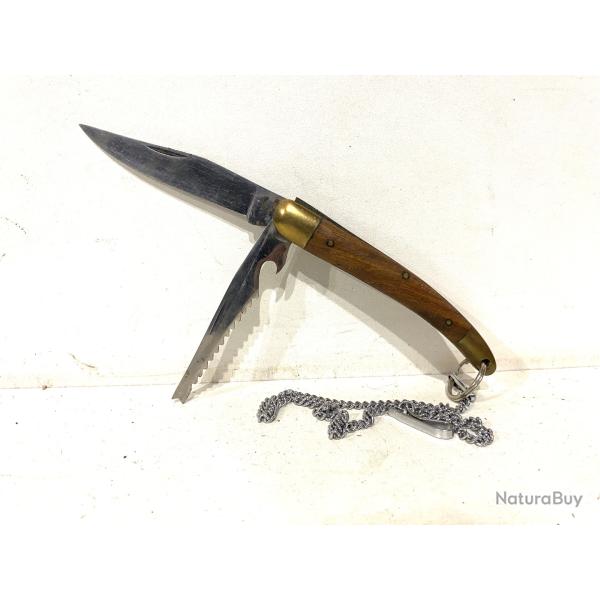 Ancien couteau de chasse p�che + scie pliante de collection