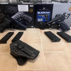 AIRSOFT LOT TOKYO MARUI : FN FIVE-SEVEN BLACK + SIG P226 RAID - COMME NEUF