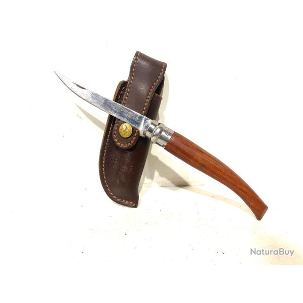 Ancien couteau pliant de collection OPINEL Eff 10 Lame fine avec �tui cuir