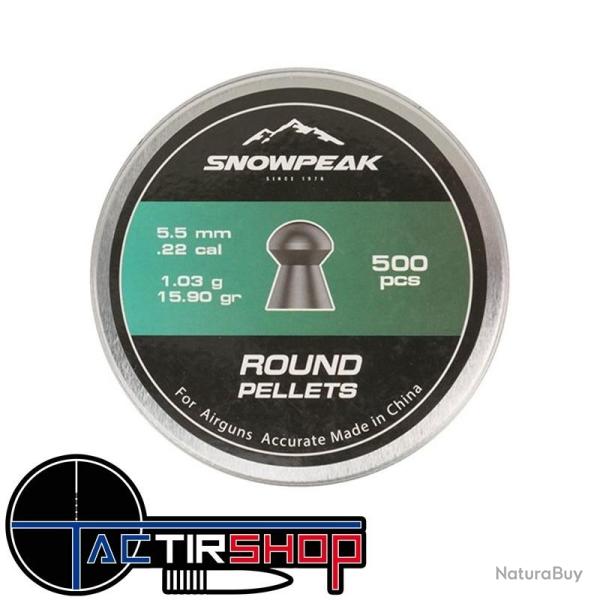 500 Plombs Snowpeak Round 5.5 mm 15.9 grains