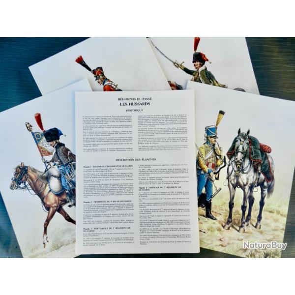 4 planches P. CONRAD - P. TROTEREAU -  Les Hussards