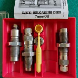 Jeu 3 outils rechargement LEE calibre 7mm08 rem