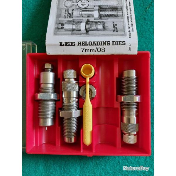Jeu 3 outils rechargement LEE calibre 7mm08 rem