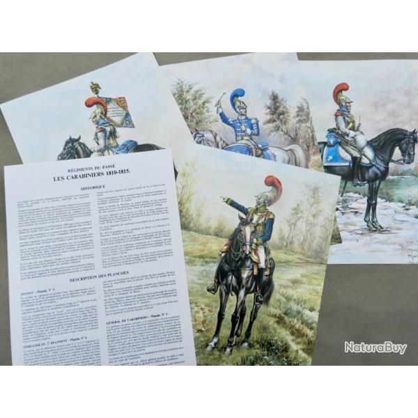4 planches P. CONRAD - P. TROTEREAU -  LES CARABINIERS 1810-1815