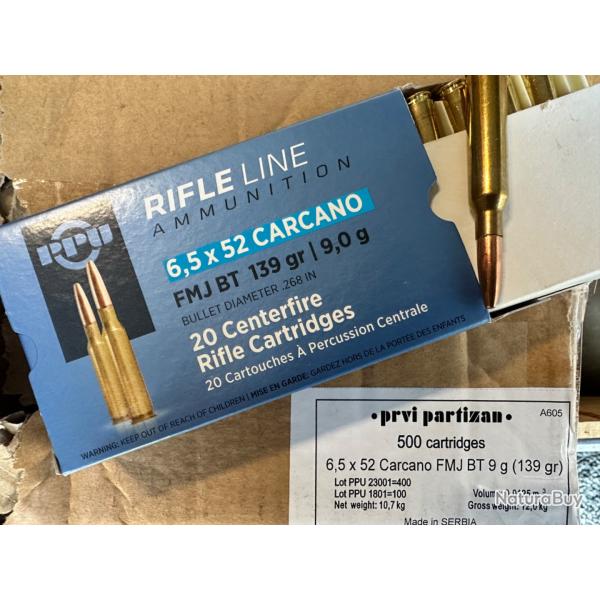 6,5x52 CARCANO, FMJ BT, .268