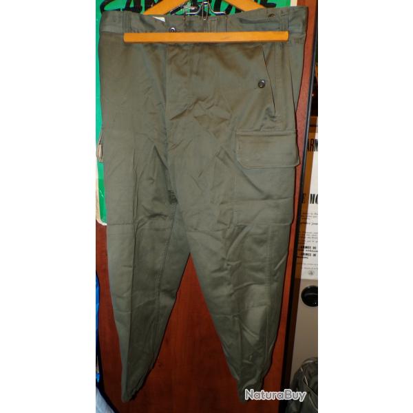 PANTALON DE TREILLIS SATIN S 300 DE  L'ARMEE DE TERRE  DE L'ARMEE FRANCAISE AVEC MARQUAGE ARMEE FRAN