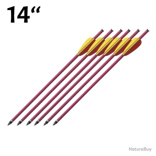Pack de 6 Fl�ches 14 pouces (35.5cm) Rouge