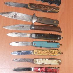 Canifs ancien lot de 10 Pradel et autre grand et petit model