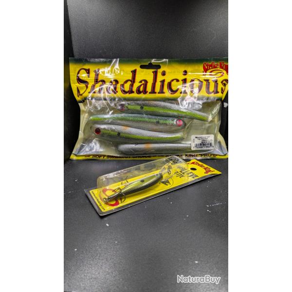 Lot 498 /LOT STRIKE KING, SHADALICIOUS (avec attractant) + lucky shad walleye elite ....
