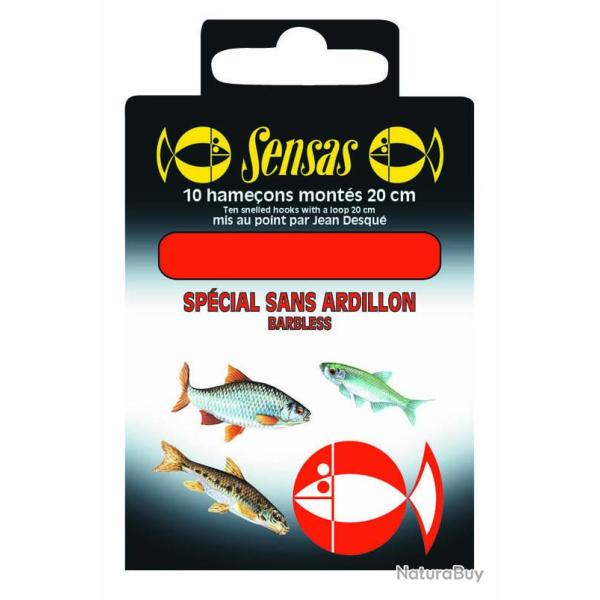 Hame�ons mont�s sans ardillon Sensas n�22/08 - bas de ligne 20 cm