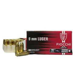 Munitions FIOCCHI cal.9mm para fmj 115gr par 250