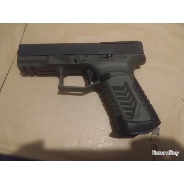 Pistolet DERYA DY9 cal. 9x19 mm - Noir et vert, Optic Ready