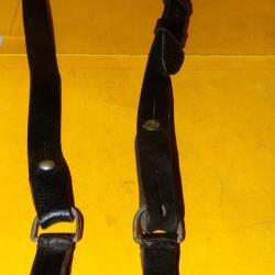 BAUDRIER EN  CUIR NOIR POUR MODELE GENDARMERIE NATIONALE FRANCAISE , LONGUEUR REGLABLE PAR UNE SANGL