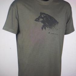 Pro hunt t-shirt imprim&eacute; sanglier kaki