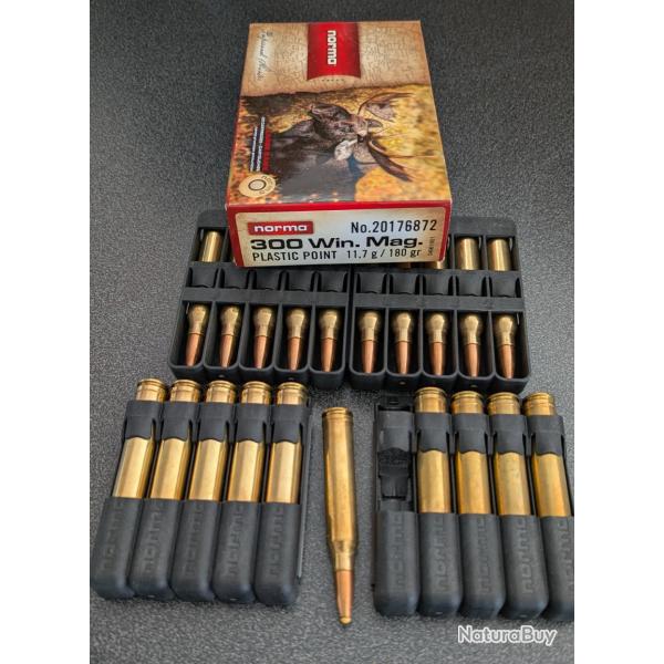 20 munitions 300WM 180gr Plastic point