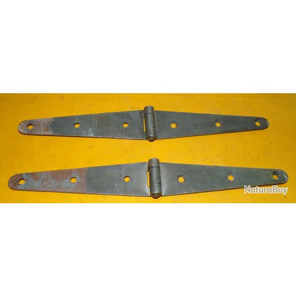 ARMEE AMERICAINE U.S : LOT DE 2 CHARNIERES  POUR CAISSE EN BOIS DE L'ARMEE AMERICAINE , BON  ETAT  V