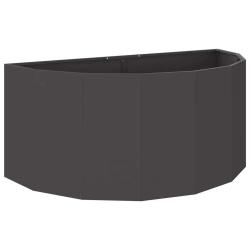 Jardini&egrave;re demi-ronde moderne ext&eacute;rieur 120 x 60 x 50 cm finition mate en acier noir 02_0052943