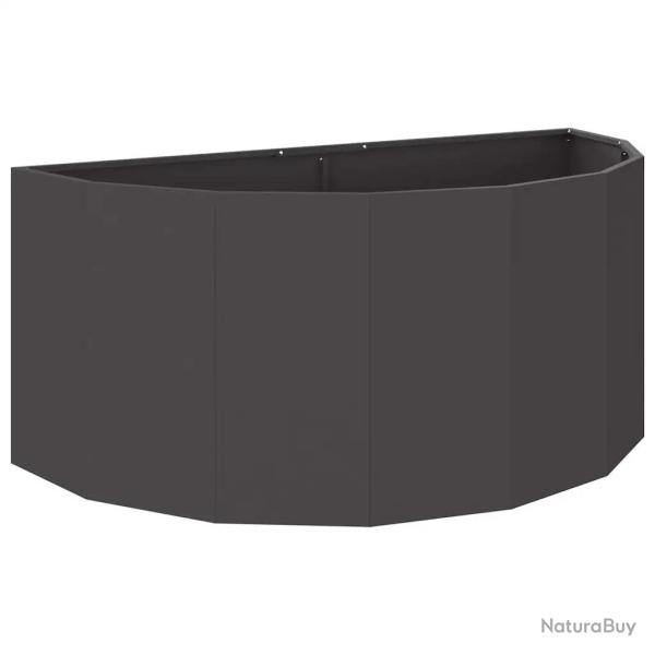 Jardini�re demi-ronde moderne ext�rieur 120 x 60 x 50 cm finition mate en acier noir 02_0052943
