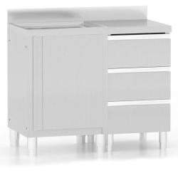 Lot de 2 armoires de cuisine commerciales 60 x 60 x (95-96) cm robustes avec dosseret r&eacute;glable en a