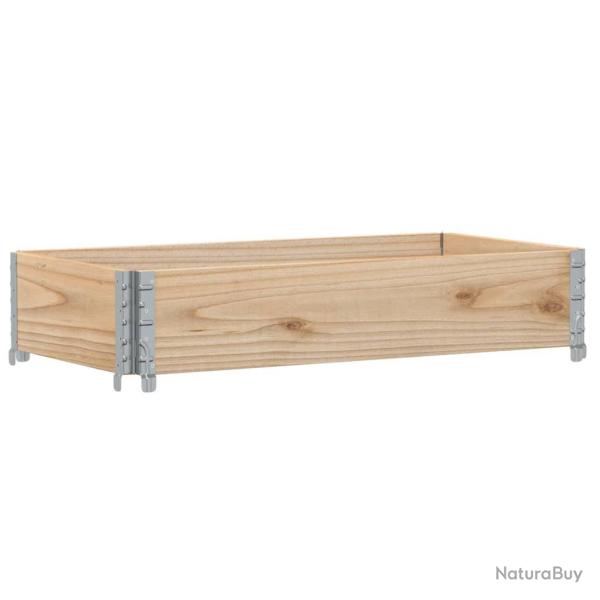 Jardini�re bac lit sur�lev� plantes fleurs terrasse jardin 100 x 50 cm bois de pin massif marron 02