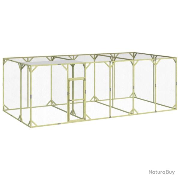 Poulailler enclos cage poules 600 x 300 x 200 cm bois de pin massif impr�gn� marron 02_0043929