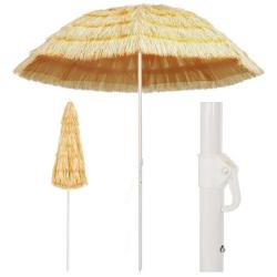 Parasol de plage inclinable 240 x 210 x 215 cm protection UV style hawa&iuml;en en PP naturel 02_0045904