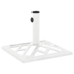 Socle de parasol robuste pour ext&eacute;rieur jardin 44 x 44 x 31 cm en fonte blanc 02_0046550