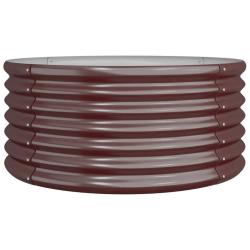 Lot de 2 jardini&egrave;res de jardin ronde acier galvanis&eacute; grande profondeur 80 x 80 x 36 cm en acier mar