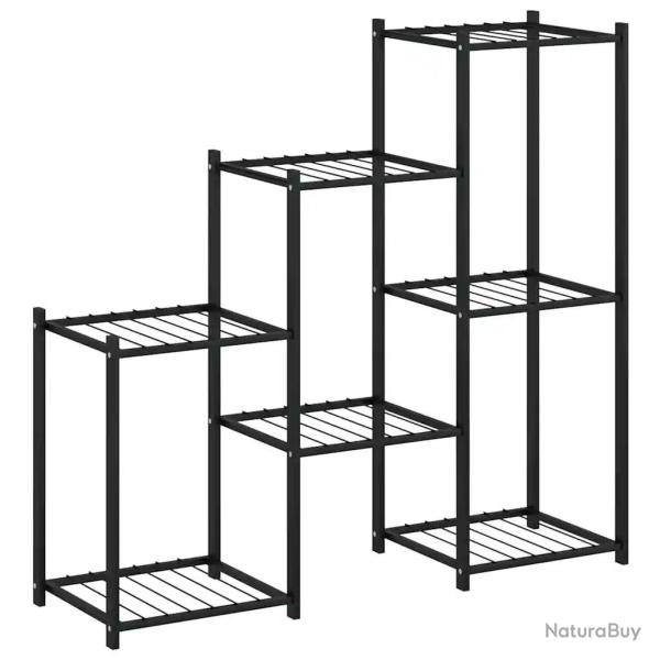 Jardini�re �tag�re de rangement salon 83 x 25 x 80 cm en fer noir 02_0047095