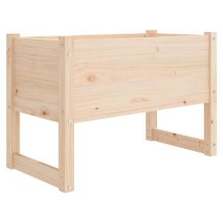 Jardini&egrave;re rectangulaire d&eacute;corative pour jardin balcon 78 x 40 x 52 cm en bois massif naturel 02_00
