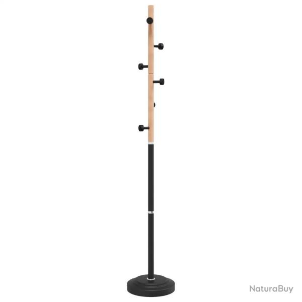 Porte-manteau sur pied design contemporain couloir 177 x 30 cm avec 6 pat�res rangement en fer noir