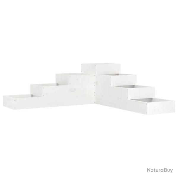Jardini�re 4 niveaux en bois massif design en forme de L pour balcon 106 x 104,5 x 36 cm en bois de