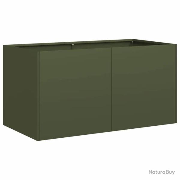 Jardini�re �lever en ext�rieur 80 x 40 x 40 cm avec fond ouvert et design moderne en acier lamin� �