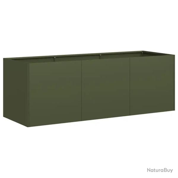 Jardini�re design moderne ext�rieur 120 x 40 x 40 cm avec fond ouvert stabilit� en acier lamin� � f