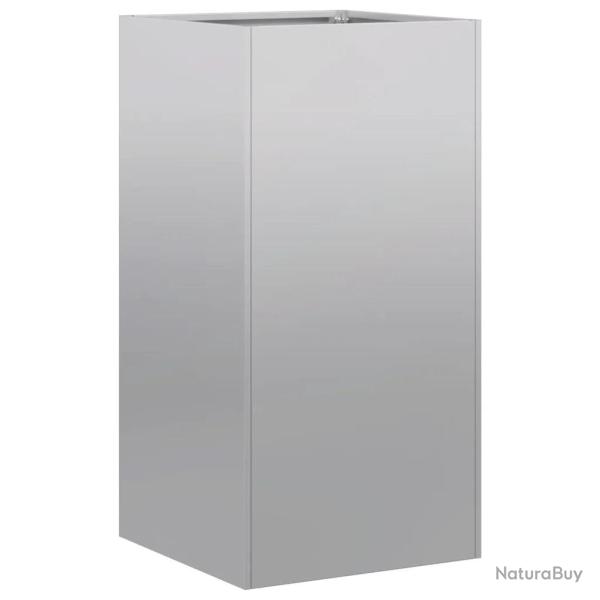 Jardini�re �l�gante style moderne jardin terrasse 40 x 40 x 80 cm en acier galvanis� gris 02_0051496