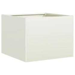 Jardini&egrave;re moderne jardin balcon 40 x 40 x 30 cm avec fond ouvert esth&eacute;tique en acier blanc 02_0051