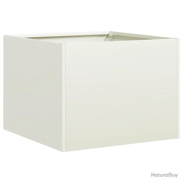 Jardini�re moderne jardin balcon 40 x 40 x 30 cm avec fond ouvert esth�tique en acier blanc 02_0051